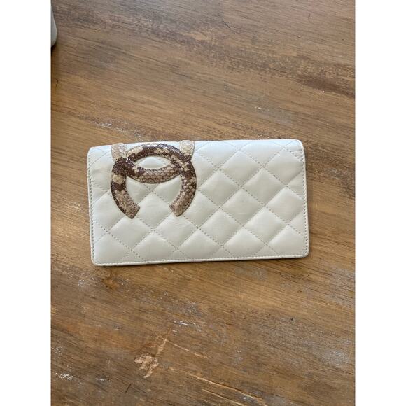 Chanel Python Ligne Cambon Tote White Quilted Leather and matching wallet - Picture 15 of 16